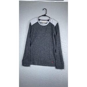 Tommy Bahama Sweater Mens Medium Gray Heather Crewneck Knit Pullover Logo Casual